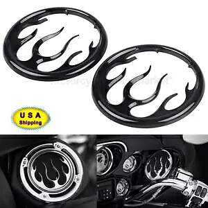 炎スピーカーグリルアクセントトリムカバーハーレーエレクトラストリートグライド FLHTC FLHT Flame Speaker Grill Accent Trim Cover For Harley Electra Street Glide FLHTC FLHT 【並行輸入品】