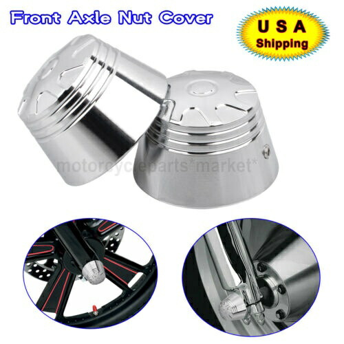 ハーレー ロードキング ソフテイル FXWG クラシック FLTC FLHT 用クローム フロント アクスル ナット カバー Chrome Front Axle Nut Cover for Harley Road King Softail FXWG Classic FLTC FLHT 【並行輸入品】