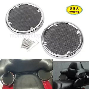 リアツアーパックスピーカーグリルメッシュカバーハーレーエレクトラグライドFLHTC FLHX用 Rear Tour Pak Speaker Grill Mesh Cover For Harley Electra Tri Glide FLHTC FLHX 【並行輸入品】