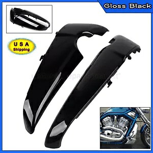 グロスブラック ラジエーター サイド カバー シュラウド L&R ハーレー V ロッド VRSCAW VRSCX に適合 Gloss Black Radiator Side Covers Shrouds L&R Fit for Harley V-Rod VRSCAW VRSCX 【並行輸入品】