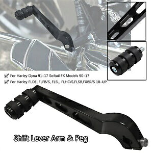 ブラック左シフターシフトレバーアーム & ペグハーレーダイナ 91-17 ソフテイル 90-17 に適合 Black Left Shifter Shift Lever Arm & Peg Fit For Harley Dyna 91-17 Softail 90-17 【並行輸入品】