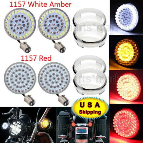1157 弾丸 LED ターンシグナル電球クリアレンズハーレーダイナソフテイル FLHX 1157 Bullet LED Turn Signal Light Bulbs Clear Lens For Harley Dyna Softail FLHX 【並行輸入品】