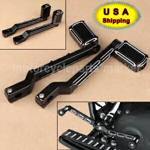 ブラックカットシフトレバーシフターペグハーレーツーリングロードキンググライドソフテイルフロリダ用 Black Cut Shift Lever Shifter Pegs For Harley Touring Road King Glide Softail FL 【並行輸入品】