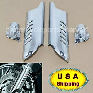 ハーレーロードキングエレクトラグライド用クロームフォークロワーレッグディフレクターシールドカバー Chrome Fork Lower Leg Deflectors Shield Cover for Harley Road King Electra Glide 【並行輸入品】