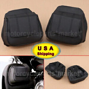 ブラックフェアリング下部ドアポケットバッグ L&R ハーレーロードトライグライドウルトラリミテッド用 Black Fairing Lower Door Pocket Bag L&R For Harley Road Tri Glide Ultra Limited 【並行輸入品】