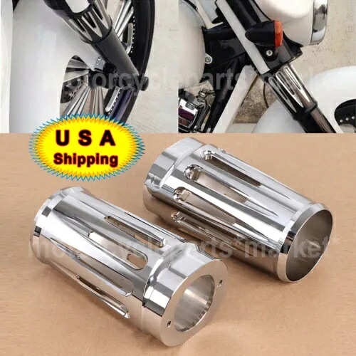 クローム フォーク スライド カバー カウベル ハーレー エレクトラ ストリート ツアー グライド ロードキング用 Chrome Fork Slide Cover Cow Bells For Harley Electra Street Tour Glide Road King 【並行輸入品】