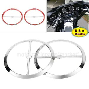 クロームスピーカーインナーフェアリングカバートリムグリルハーレーエレクトラストリートグライドUS用 Chrome Speaker Inner Fairing Cover Trim Grill For Harley Electra Street Glide US 【並行輸入品】