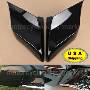 ハーレー ツーリング ストリート エレクトラ ロード グライド用ビビッド ブラック ストレッチ サイド カバー Vivid Black Stretched Side Covers For Harley Touring Street Electra Road Glide 【並行輸入品】