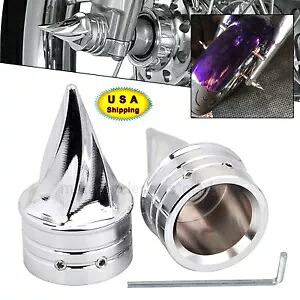 ハーレー ソフテイル エレクトラ ストリート グライド FLHR FLSTF 用クローム フロント アクスル ナット カバー Chrome Front Axle Nut Covers For Harley Softail Electra Street Glide FLHR FLSTF 【並行輸入品】