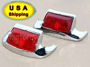 クロームフロントリア ABS フェンダーチップ Led ライトテールハーレー FLHT FLT 1980-2013 Chrome Fronrt Rear ABS Fender Tip Led Light Tail For Harley FLHT FLT 1980-2013 【並行輸入品】