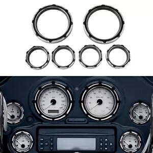 スピードメーターゲージベゼルキット ハーレーツーリングストリートロードグライドトライク 96-13 に適合 Speedometer Gauge Bezel Kit Fit For Harley Touring Street Road Glide Trike 96-13 【並行輸入品】