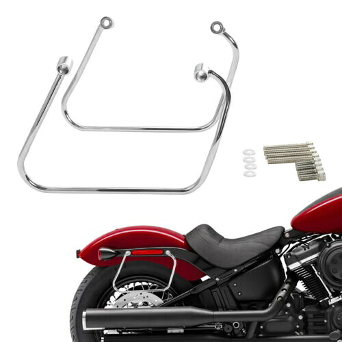クロームサドルバッグサポートブラケットハーレーソフテイルストリートボブ 2018-2024 19 に適合 Chrome Saddlebags Support Bracket Fit For Harley Softail Street Bob 2018-2024 19 【並行輸入品】
