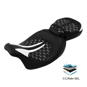 ドライバー ライダー & パッセンジャー ジェルシート ハーレー CVO ロード ストリート グライド 2009-2024 に適合 Driver Rider & Passenger Gel Seat Fit For Harley CVO Road Street Glide 2009-2024 【並行輸入品】