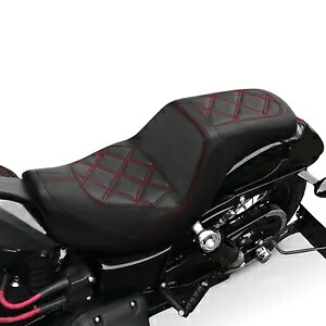 ブラック ツーアップ 運転席 助手席 ハーレー ダイナ ストリート ボブ FXDB 2006-2017用 Black Two-Up Driver Passenger Seat Fit For Harley Dyna Street Bob FXDB 2006-2017 【並行輸入品】
