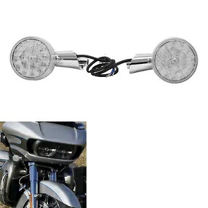 クローム フロント ターン シグナル ライト ハーレー ロード グライド スペシャル 2015-2023 2020 に適合 Chrome Front Turn Signal Lights Fit For Harley Road Glide Special 2015-2023 2020 【並行輸入品】