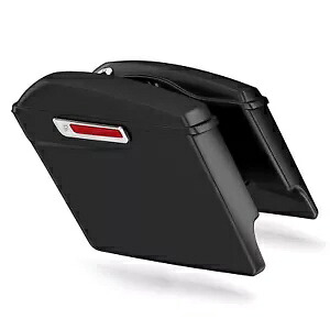 マット 5 インチ ストレッチ サドルバッグ ブラック ラッチ付き ハーレー ストリート グライド 14-24 に適合 Matte 5\