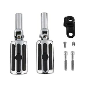 クローム後部乗客フットペグフットレストハーレーソフテイルスリムFLSS 12-17に適合 Chrome Rear Passenger Foot Pegs Footrests Fit For Harley Softail Slim FLSS 12-17 【並行輸入品】