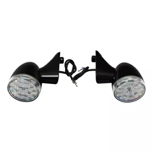 ブラックフロントアンバーターンシグナルライトハーレーロードグライド FLTRX FLTRU 15-24 に適合 Black Front Amber Turn Signal Lights Fit For Harley Road Glide FLTRX FLTRU 15-24 【並行輸入品】