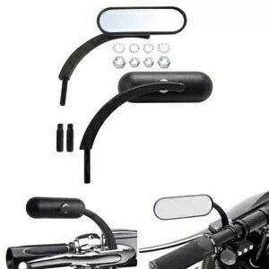 ミニオーバルリアビューミラーハーレーツーリングダイナファットボーイスポーツスター1200に適合 Mini Oval Rear View Mirrors Fit For Harley Touring Dyna Fatboy Sportster 1200 【並行輸入品】
