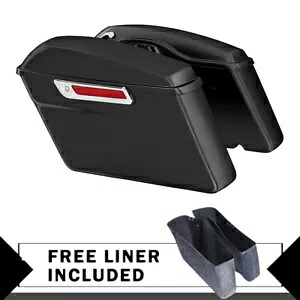 マットブラックハードサドルバッグ ハーレーロードストリートエレクトラグライド 2014-2024 に適合 Matte Black Hard Saddle Bags Fit For Harley Road Street Electra Glide 2014-2024 【並行輸入品】