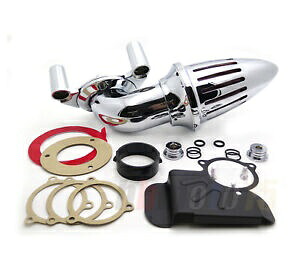 エアクリーナーキット ブレットクローム 08-12 ハーレーダイナ エレクトラグライド FLHX ロード K用 Air Cleaner Kits Bullet Chrome For 08- 12 Harley Dyna Electra Glide Flhx Road K 【並行輸入品】