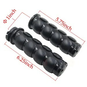 フラットトップ 1 インチ ハンドルバー グリップ ラバー ブラック付き ハーレー ロードキング CVO Springe 用 Flat Top 1 ” Handlebar Grips w/ Rubber Black For Harley Road King CVO Springe 【並行輸入品】