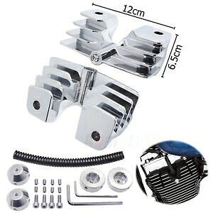 クロームヘッドボルトブリッジスパークプラグカバー形状一致ソフテイルダイナツーリング用 Chrome Headbolt Bridge Spark Plug Cover Shape-matched For Softail Dyna Touring 【並行輸入品】