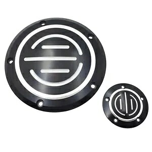 シルバーラインカットダービータイマーカバーブラックハーレーダイナスポーツスターストリートボブXL Silver lines Cut Derby Timer Cover Black For Harley Dyna Sportster Street Bob XL 【並行輸入品】