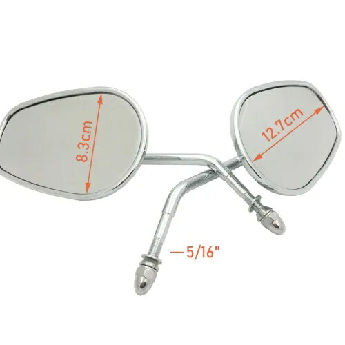クローム カスタム バックミラー 楕円 1982- ハーレーモデル用 5/16 インチボルトを使用 Chrome Custom Rear View Mirrors Ellipse For 1982- Harley Models Use 5/16” bolt 【並行輸入品】