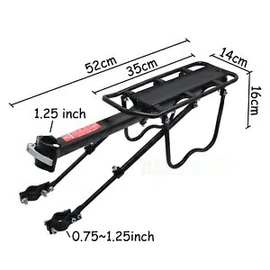 ブラック 調節可能な自転車リアシェルフラック リアホイールガード 1.25インチパイプにフィット Black Adjustable Bicycle Rear Shelf Rack Rear Wheel Guard Fit 1.25” Pipes 【並行輸入品】
