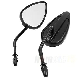 ブラック バックミラー 5/16 インチ ウォーター ドロップ ハーレー スポーツスター ロー グライド ソフテイル用 Black Rear View Mirror 5/16” Water drop For Harley Sportster Low Glide Softail 【並行輸入品】