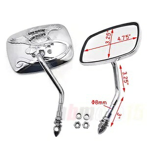 ハーレーイーグルスピリットライブトゥライド3D用リアビューサイドミラークロームメッキ Rear View Side Mirrors Chromed For Harley Eagle Spirit Live to Ride 3D 【並行輸入品】
