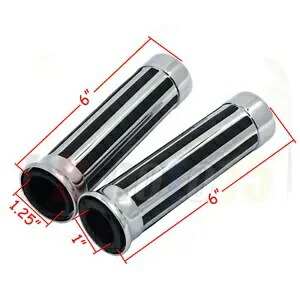 ハンドルバー グリップ 1インチ クローム ヤマハ スポーツバイク 1989 - 2012 V-Star ロードスター用 Handlebar Grips 1\\\