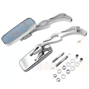 クロームブルーガラスサイドミラー長方形フレームほとんどのハーレーオートバイ使用 8 ミリメートル Chrome Blue Glass Side Mirror Rectangle Flame For Most Harley Motorcycle Use 8mm 【並行輸入品】 36,465円