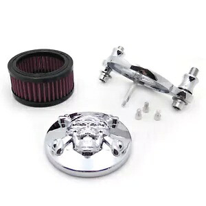スカルエアクリーナーインテークフィルターキット 88-2015 スポーツスター XL883 1200 クロームメッキ Skull Air Cleaner Intake Filter Kit For 88-2015 Sportster XL883 1200 Chromed 【並行輸入品】