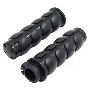 ブラック フラット トップ 1 インチ ハンドルバー グリップ ラバー付き ハーレー ロードキング CVO Springe 用 Black Flat Top 1 ” Handlebar Grips w/ Rubber For Harley Road King CVO Springe 【並行輸入品】