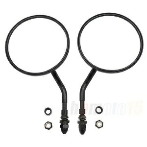 ラウンドリアビューミラーブラックフレームハーレーソフテイルダイナスポーツスターツーリング用 Round Rear View Mirrors Black Flame For Harley Softail Dyna Sportster Touring 【並行輸入品】