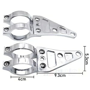 クローム ヘッドライト ブラケット 41mm クランプ サイド マウント ユニバーサル 41mm フォーク チューブ用 Chrome Headlight Brackets 41mm Clamp Side Mount For Universal 41mm Fork Tubes 【並行輸入品】