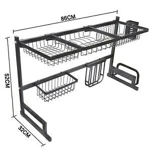 シンクミッドスペース防錆プレートボウル排水用の多機能キッチンラック Multi Function Kitchen Rack For Plate Bowl Drain Over Sink Mid Space Antirust 【並行輸入品】