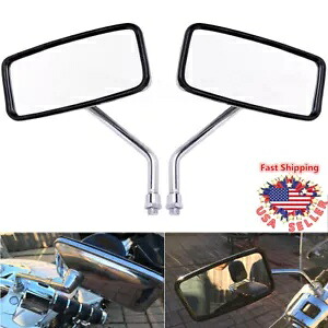 クロームオートバイ 10 ミリメートルクルーザーチョッパーバックミラーサイドミラーヤマハスズキ Chrome Motorcycle 10mm Cruiser Chopper Rearview Side Mirrors For Yamaha Suzuki 【並行輸入品】