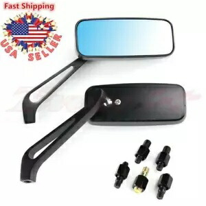 オートバイ長方形バックミラーハーレークルーザーボバーチョッパーソフテイル用 Motorcycle Rectangle Rear View Mirrors For Harley Cruiser Bobber Chopper Softail 【並行輸入品】