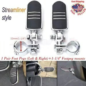 オートバイハイウェイフットペグクランプ1.25インチフットペグホンダハーレーツーリングダイナ用 Motorcycle Highway Footpegs Clamps 1.25\