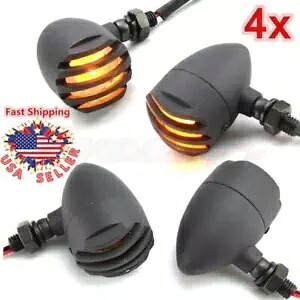 4x ユニバーサル 12V オートバイ ウインカー ブレット ウインカー インジケーター ライト アンバー US 4x Universal 12V Motorcycle Turn Signals Bullet Blinker Indicator Light Amber US 【並行輸入品】