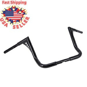 14 インチ ライズ エイプ ハンガー ブラック ハンドルバー ハーレー ツーリング エレクトラ ストリート グライド 82+用 14'' Rise Ape Hanger Black HandleBar For Harley Touring Electra Street Glide 82+ 【並行輸入品】