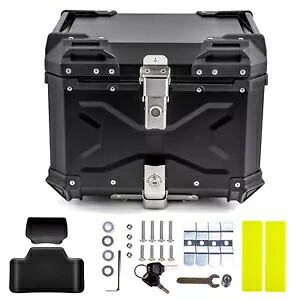 オートバイ ブラック トランク リア ツアー テール ボックス 荷物 アルミ トップ ケース ストレージ 45L Motorcycle Black Trunk Rear Tour Tail Box Luggage Aluminum Top Case Storage 45L 【並行輸入品】