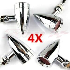 4X クロームアルミオートバイバイクターンシグナルインジケーターライトスズキ用 4X Chrome Aluminum Motorcycle Bike Turn Signal Indicator lights For Suzuki 【並行輸入品】
