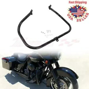 ブラック エンジン ガード ハイウェイ クラッシュ バー ハーレー ツーリング エレクトラグライド FLHT 09-18用 Black Engine Guard Highway Crash Bar For Harley Touring Electra Glide FLHT 09-18 【並行輸入品】