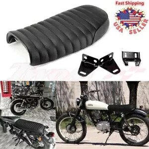 ブラックフラットブラットシートカフェレーサーヴィンテージサドルフレームシートループホンダ CG125 Black Flat Brat Seat Cafe Racer Vintage Saddle Frame Seat Loop For Honda CG125 【並行輸入品】