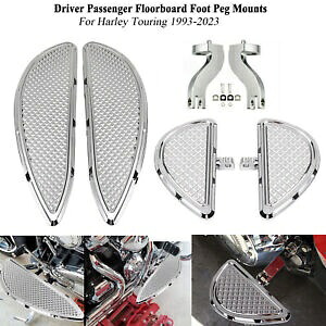 ハーレーロードトライストリートグライド用フロント&リアフロアボードフットペグマウント クローム Front & Rear Floorboards Foot Pegs Mount For Harley Road Tri Street Glide Chrome 【並行輸入品】