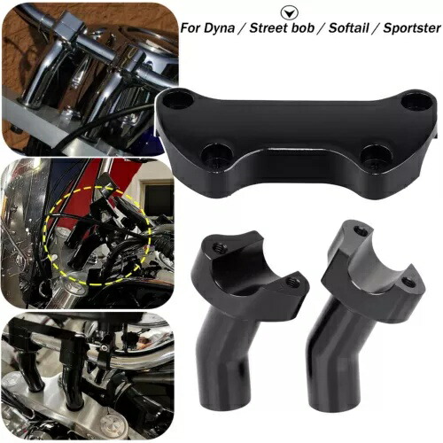 ブラック トップカバー 3.5インチ ハンドルバー ライザー クランプ ハーレー ダイナ ソフテイル スポーツスター XL用 Black Top Cover 3.5\